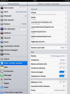 configurare gmail ipad