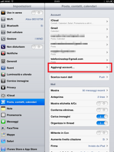 configurare gmail ipad