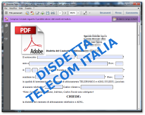 Disdetta Telecom Italia TELEFONO E ADSL - Modulo PDF COMPILABILE