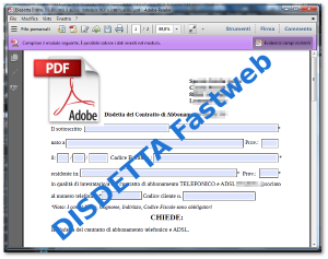 Disdetta Fastweb moduli compilabili PDF