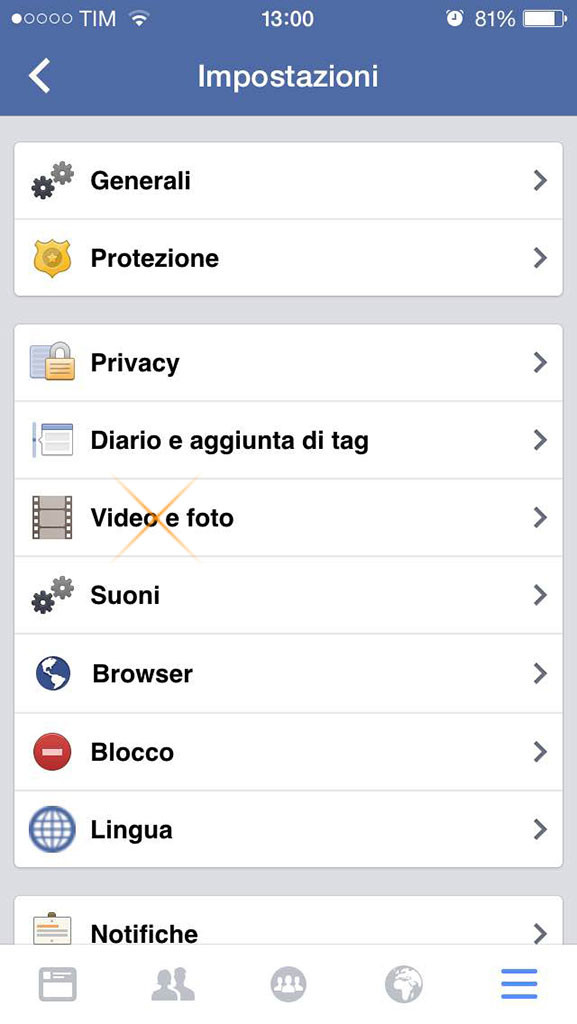 come disattivare video facebook iphone 3