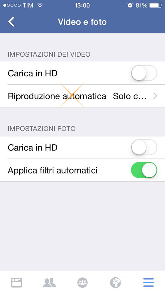 come disattivare video facebook iphone 4