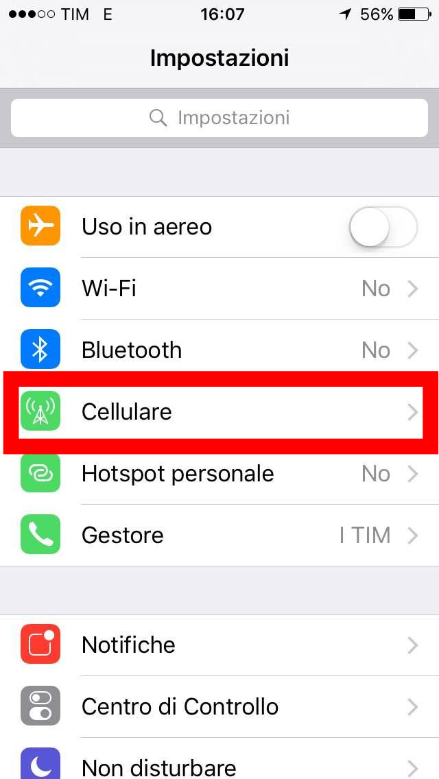 2 - Configurazione  Internet Wind iPhone Cellulare