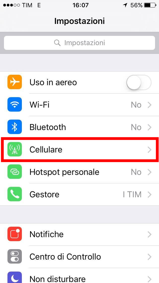 2 - Impostazioni configurazione internet TIM iPhone