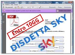 Modulo PDF Disdetta SKY 10gg