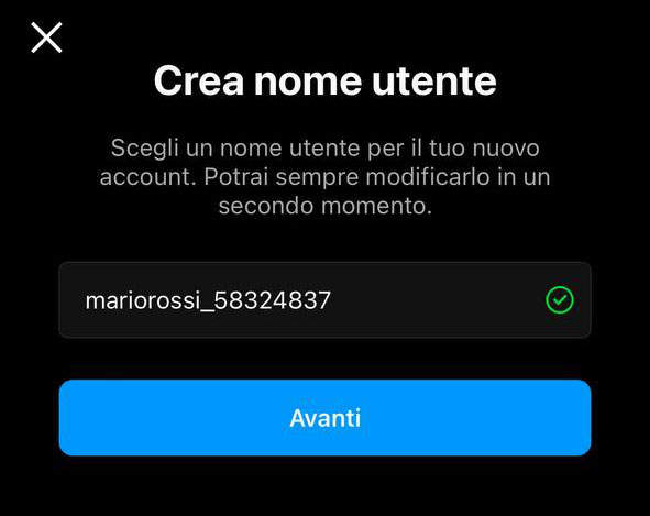 crea nome utente instagram - nickname
